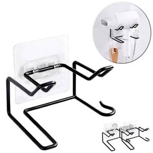 lot 7861 image: CenterZ 2 Pack Hair Dryer Holder, Wall Mount Self Adhesive Waterproof Blow Dryer Rack Storage Organizer Hanger, Compatible with Dyson and Most Hair Blower Appliance, Curling Iron, Straightener (Black)