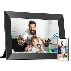 lot 7865 image: BIGASUO 10.1 Inch WiFi Digital Picture Frame, IPS HD Touch Screen Cloud Smart Photo Frames with Built-in 32GB Memory, Wall Mountable, Auto-Rotate, Share Photos Instantly from Anywhere