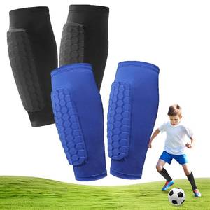 lot 7889 image: 2 Pairs Soccer Shin Guards, Shin Guards Soccer Kids Youth Adult Calf Compression Sleeve with Honeycomb Pads Lightweight Calf Protective Gear for Football & Baseball Boxing MTB for Boys, Girls