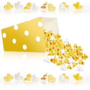 lot 7892 image: Janinka 80 Pcs Artificial Resin Popcorn Miniature Prop Figurines Lifelike Faux Popcorn with Box Mini Cardboard Container for Party DIY Photo Props, Small Models