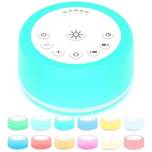 lot 7897 image: ColourNoise Sound Machine White Noise Machine 12 Colors Night Lights Brown Noise Machine with 30 Soothing Sounds Sleep Sound Machine with 5 Timers Portable for Home Travel and Office(White)