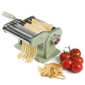 lot 7905 image: Sur La Table Kitchen Essential Va Bene Manual Pasta Maker Machine Noodle Maker wRollers & Cutters - Spaghetti, Fettuccini, Lasagna or Dumpling Skin - Stainless SteelJuniper Green