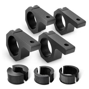 lot 7910 image: Nilight - 90020D 4PCS Mounting Bracket Kit LED Off-Road Light Horizontal Bar Tube Clamp Roof Roll Cage Holder, Black