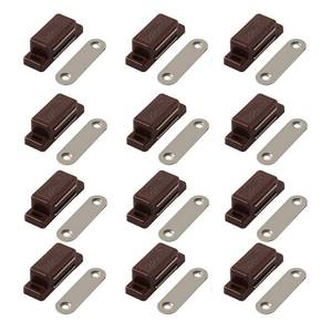 lot 7912 image: QEDT Cabinet Magnetic Latch - 12 Pack Brown Cabinet Door Magnets Catch for Closure Cupboards Drawers Kitchen Bathroom and Shutters