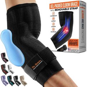 lot 7919 image: DR. BRACE Elite Elbow Brace Support, Breathable Elbow Compression Sleeve with Gel Pad for Golfers, Tennis Elbow &amp Tendonitis Treatment &amp Pain Relief 2024 (Black, Medium)