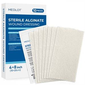 lot 7922 image: LotFancy Calcium Alginate Wound Dressing, 4x8 Patches, 10 Count, Sterile Non-Stick Padding, Highly Absorbent Wound Dressings Pads for Emergency Care, Fast Healing