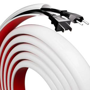 lot 7927 image: 118 Silicone Cord Hider for 2-3 Cords,Flexible Side-Opening Self-Adhesive Cord Covers for Wires on Wall Mount TV,Easier Setup for Home Office Cable Management Wire Hider,1.1 W x 0.6 H,White
