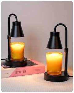 lot 7941 image: Elenhome 2 Pack Candle Warmer Lamp - Adjustable Height Candle Lamp Warmer, Stepless Dimming Function, Metal Candle Lamp for Jar Candles, No Flame Scented Candle Warmer with 2 Bulbs, Gifts for Mom