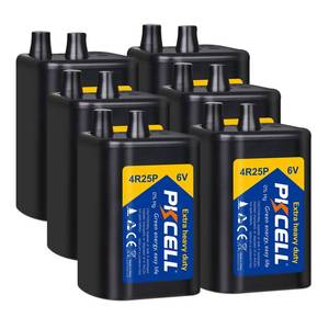 lot 7959 image: PKCELL 6 Volt Lantern Battery, 6V 4R25 Flashlight Battery with Spring Terminals, Heavy Duty Square Batteries with Long-Lasting Power for Lantern, Emergency Light, Deer Game Feeder, Fencing, 6 Count