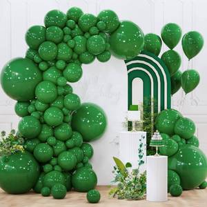 lot 7968 image: PartyWoo Green Balloons 140 pcs Different Sizes of 18 12 10 5 Inch Dark Green Balloon Arch Kit Garland for Birthday Graduation Bachelorette Dinosaur Jungle Golf Theme Party Decorations Green-Y56