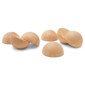 lot 7976 image: Wooden Split Balls 3 inch, Pack of 12 Wood Half Balls for Crafting and DIY Wreaths, by Woodpeckers