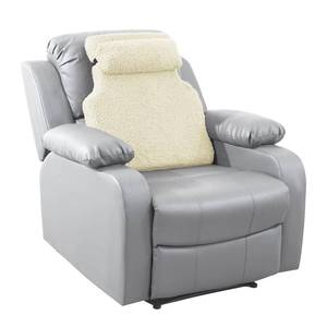 lot 7990 image: HOMBYS Sherpa Fleece Lumbar Support Pillow with Headrest, Foam Recliner Chair Cushion for Back Pain, Big High Back Support with Chair Headrest for Elderly (Beige)
