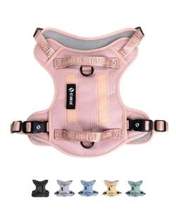 lot 7992 image: 2026 New Edition, Fei & Eve Classic Dog Harness - Quick-Release Buckles  3-Point No-Pull Control  Heavy-Duty 900D Nylon  Dual Safety Handles  Breathable Mesh  Adjustable Fit  Large,Pink
