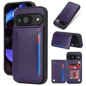 lot 8012 image: iCoverCase Compatible with Google Pixel 99 Pro Case with Card Holder, Wallet Phone Case for Women Men RFID Blocking PU Leather Protective Wallet Case for Pixel 99 Pro (Dark Purple)