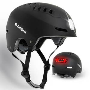 lot 8013 image: DKONI Bike Helmet with LED Lights Bicycle Helmets Commuter Cycling Helmet USB Rechargeable Front & Back LED Light Helmet for Adult Men Women(Small, Black)
