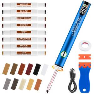lot 8015 image: Laminate Wood Floor Repair Kit, Wax Melting Tool with Display, Hard Wax Filler, Marker Pen, Furniture and Countertop Repair Set,Blue