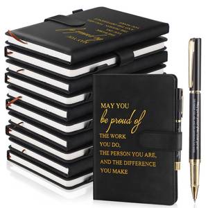 lot 8021 image: Kosiz 40 Pcs Employee Appreciation Gifts Bulk Inspirational A5 Leather Notebooks Journal with Pens Thank You Gift for Coworker Staff Social Worker Teacher Nurse Office Gifts (Black)