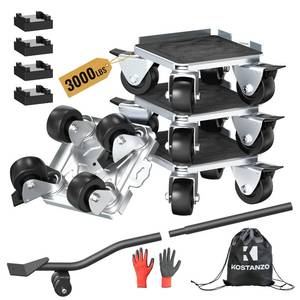 lot 8029 image: Furniture Moving Dolly with Reinforced Steel Panel Heavy Duty,360°Swivel &amp Top Brake Furniture Movers with Wheels,Furniture Lifter Set of 4 up to 3000 LBS for Appliances,Sofa,Fridge,Washing Machine