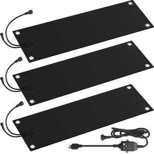 lot 8034 image: HETFOENT 3 Pcs Heated Snow Melting Mats, 10 x 30 in No-Slip Rubber Heated Outdoor Mats, Snow and Ice Melting Mats for Winter Outdoor Stairs, Steps, Doorways,Walkways, Driveway, 2 inh Melting Speed