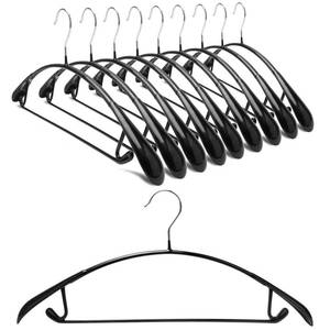 lot 8042 image: Nature Smile Non Slip PVC Coating Sweater Hangers,Dress Suit Coat Hangers,Wide Shoulder Bump Free Golf T Shirts Clothes Hangers (Black Color 10 Pack)