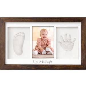 lot 8358 image: KeaBabies Baby Hand and Footprint Kit - Clay Handprint Keepsake Frame, Newborn Nursery Picture Frame, Personalized New Mom Gifts for Baby First Christmas Shower (Dark Walnut)