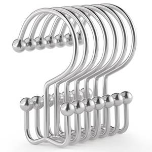 lot 8365 image: Goowin Shower Curtain Hooks, 12 Pcs Shower Curtain Rings, Durable Rust Proof Silver Shower Curtain Hooks, Shower Rings for Curtain, Double Glide Shower Hooks for Shower Curtain Rods, Chrome