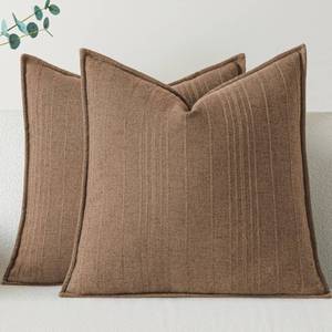 lot 8384 image: a moment Linen Pillow Covers Set of 2,Boho Farmhouse Throw Pillowcases Neutral Textured Decorative Covers for Couch Sofa,Soft Linen Blend Accent Case Cushion Living Room Home Decor 18x18Hazel