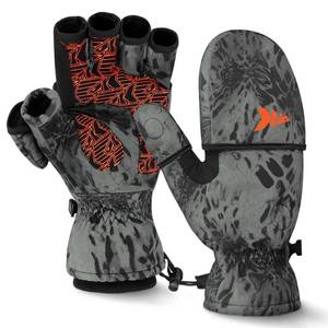 lot 8389 image: KastKing PolarBlast Ice Fishing Gloves Convertible Mittens Cold Weather Fishing Mittens and Fingerless Gloves with 3M Thinsulate Winter Fishing Mittens Ideal for Ice Fishing, Photography, Medium