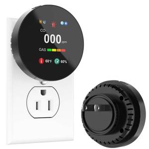 lot 8391 image: 4-in-1 Gas & Carbon Monoxide Detector Plug in, Combination Natural Gas Leak & Carbon Monoxide Alarm, Dual CO & Gas Sensor with Temperature & Humidity