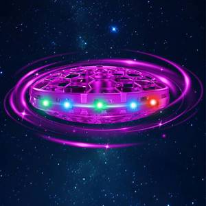 lot 8396 image: Hand Operated Flying Toy Drone for Kids, 360° Hands Free Motion Sensors Mini Drone with Cool LED Lights, Easy Indoor Small UFO Toy Flying Ball Drone for 6 7 8 9 10 Year Old Boys and Girls (Pink)