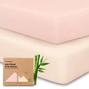 lot 8402 image: KeaBabies 2-Pack Baby Crib Sheets for Boys, Girls - 52x28 Viscose Derived from Bamboo Toddler Bed Sheets Neutral, Fitted Crib Mattress Cover for Standard Baby Bedding, Soft & Cozy (Cameo)