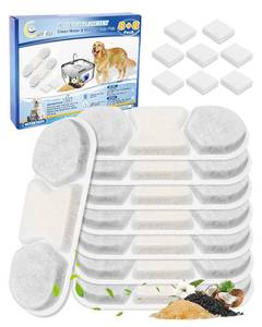 lot 8403 image: Cunina Filter & Sponges Pet Water Fountain Filter Compatible with MAILOFY WF120 410oz3.2Gal12L & Fit for Zuqqony DYSJ01 Dog Water Bowl Dispenser, Filters Replacement for Cat Automatic Fountain