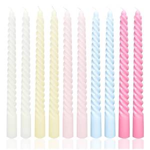 lot 8434 image: 10 Inch Multi-Colored Taper Candle Set, 10 Pack Unscented Dripless Candlesticks for Family Dinner Parties Home Decoration Picnic