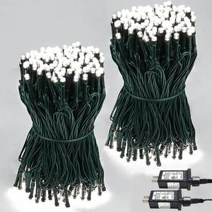 lot 8454 image: 2-Pack 66FT 200 LED White Christmas String Lights Indoor Outdoor, Extendable Christmas Tree Lights with 13 Modes Twinkle Lights, Plug in Fairy String Lights for Xmas Tree Party Garden (Cool White)