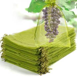 lot 8455 image: NIUBIER Fruit Protection Bags, 7.5x11.5 Inches Green Fruit Nets for Fruit Tree, Drawstring Mesh Cover Bags to Protect Vegetables Tomato Strawberry Garden