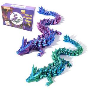lot 8460 image: 2PCS 12 3D Printed Dragon, 3D Animals, 3D Fidget Toy, Autism Toys, 3D Dragon, 3D Printing Dragon for Home Office Decor Executive Desk Toys