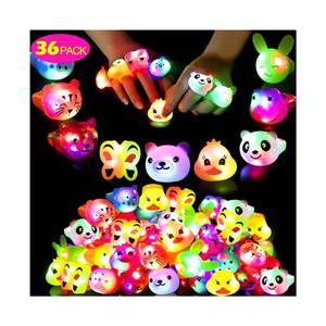 lot 8461 image: Mikulala 36 Pack Light Up Rings Glow in The Dark Party Supplies, Light up Party Favors, Goodie Bag Stuffers, Birthday Valentines Party Favors Classroom Prizes Cute Animal Treasure Box for Kids