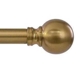 lot 8503 image: Warm Gold Curtain Rods for Windows 72 to144 Inch Brass Extra Long Heavy Duty Adjustable single 1 Diameter with vintage Brushed Bronze Metal Finials Antique for Living Room Bedroom Farmhouse Kitchen