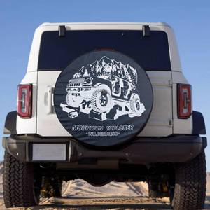 lot 8507 image: 32 Inch Spare Tire Cover for 2021-2025 Ford Bronco Base, Big Bend, Black Diamond, Outer Banks 2 Door & 4 Door Wheel Tyre Protectors with Backup Camera Hole Exterior Accessories