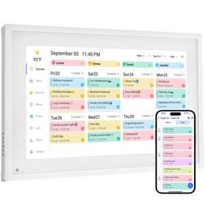 Digital Calendar Chore Chart - Touchscreen Interactive Digital Planner Display - WiFi Smart Planner w/LCD Display, Task Scheduling &amp; Reward Tracker - Family Schedule Smart Display 10.1-inch, White