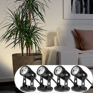 lot 8517 image: SUNVIE 4 Pack LED Spotlight Indoor for Plants Up Lights 120V Floor Spot lights Warm White Accent Lights for Indoor Statue Decor Uplighting, 5.9 FT Cord with Floor Foot Switch