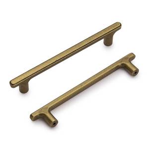 lot 8519 image: Lardmon 10 Pack Antique Brass Modern Cabinet Pulls 6.5 Inch(165mm) Total Length  5 Inch(128mm) Hole Center Bar Pulls Kitchen Cabinet Handles Solid Drawer Pulls Heavy Duty Kitchen Cabinet Hardware