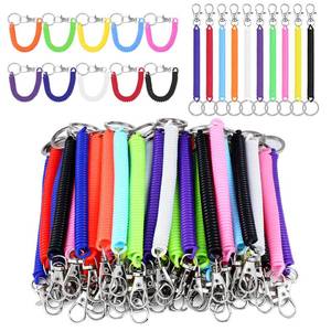 lot 8520 image: BOHUIZ 50Pcs Spiral Retractable Spring Coil Keychain, Multicolor Theftproof Anti-lost Stretch Cord Safety Key Ring with Metal Lobster Clasp Coil Lanyard Bulk for Purse Keys Wallet Cellphone