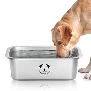 lot 8533 image: Stainless Steel Dog Bowls for Large Dogs, High Capacity Metal Dog Food Bowls, Food and Water Bowl for Large, X-Large, and Big Dogs 2.65 Gallons