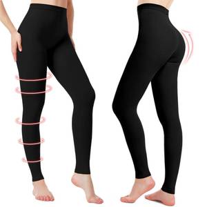 lot 8535 image: 2 Pairs Medical Compression Pantyhose for Women, 20-30mmHg Graduated Support Tight Pants, Opaque Footless (Black2, 4XL)