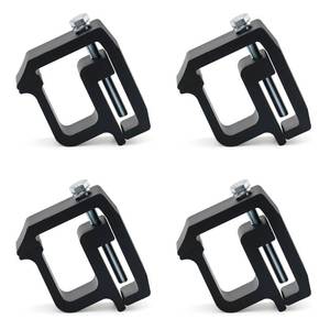 lot 8573 image: MXSAG New Pack of 4 Heavy Duty Aluminum Alloy Black Truck Bed Cap Mounting Clamps Fit ChevyGMCDodgeToyotaFordNissan & More Pickup, No Drill Bolt-On Clips for Tonneau Cover Camper Topper Shell
