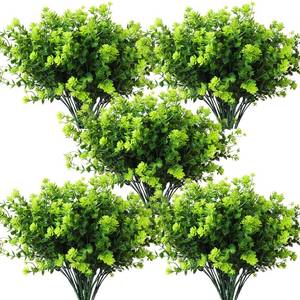 lot 8578 image: RECUTMS Artificial Outdoor Flowers Artificial Greenery Artificial Plant Bundles Spring Greenery Outdoor Plants Artificial UV Resistant for Porch Artificial Eucalyptus Stems,10 Pcs(Green)