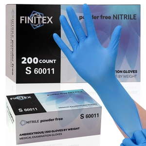 lot 8603 image: FINITEX 200 Count Disposable Nitrile Gloves  Blue Medical Exam Glove  Powder Free  Latex Free  Food Safe Work Nitrile Cleaning Gloves  Small