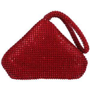 lot 8606 image: ele ELEOPTION Women Red Evening Bag Womens Clutch Purse Bag Triangle Full Rhinestones Bags Party Cocktail Wedding for 6.0inch Android IOS Phones