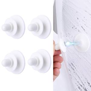 lot 8609 image: LEKUSHA Magnetic Shower Curtain Clips, Self Adhesive Splash Guard Clips, Keep Curtain Liner Closed to Wall, Stop Liner from Billowing, Prevent Water Off Floor, White, Pack of 4